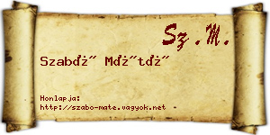 Szabó Máté névjegykártya